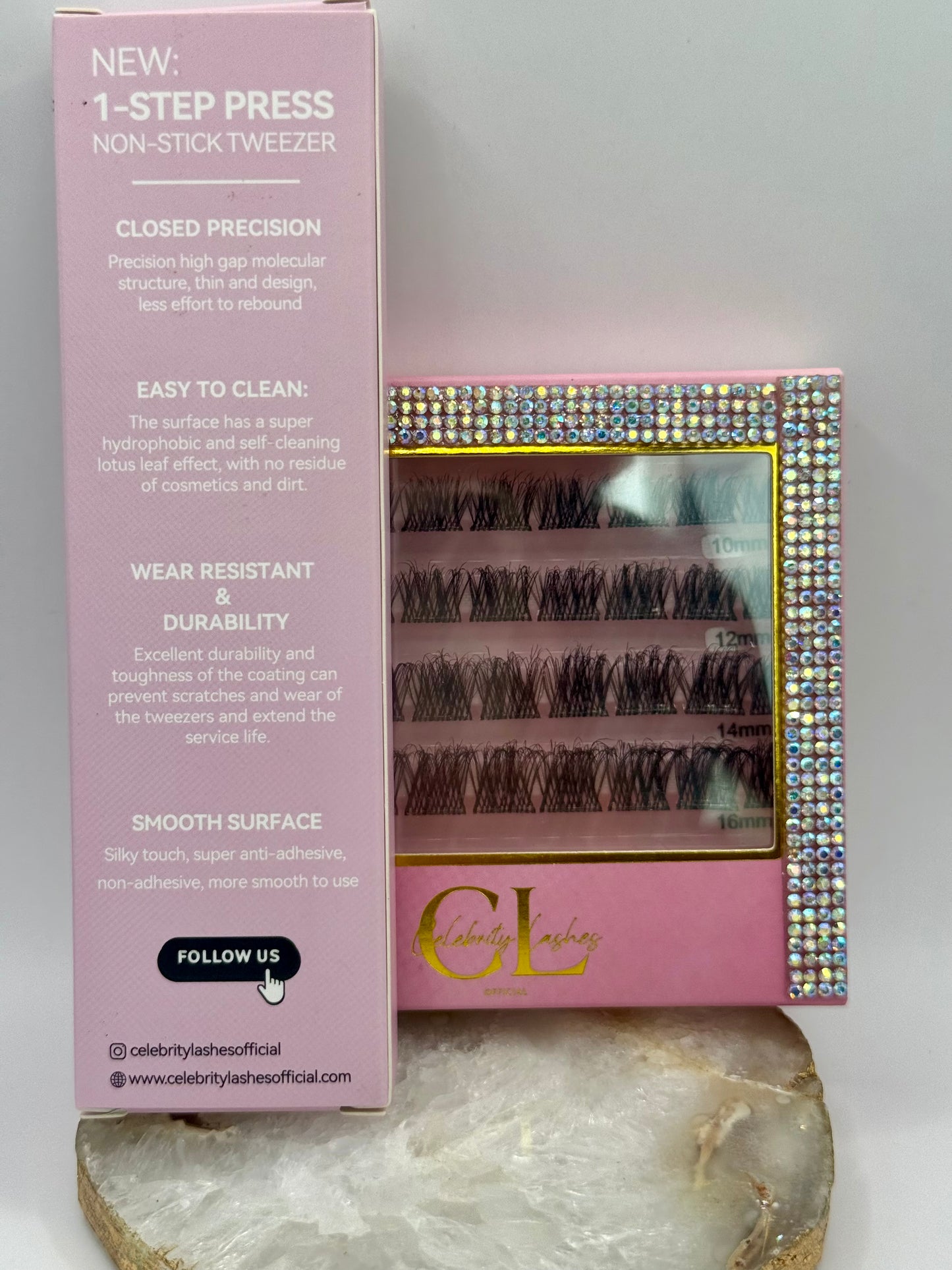 Super Pre Glued DIY Eyelash Cluster & Anti Stick Tweezer Bundle- Save $10